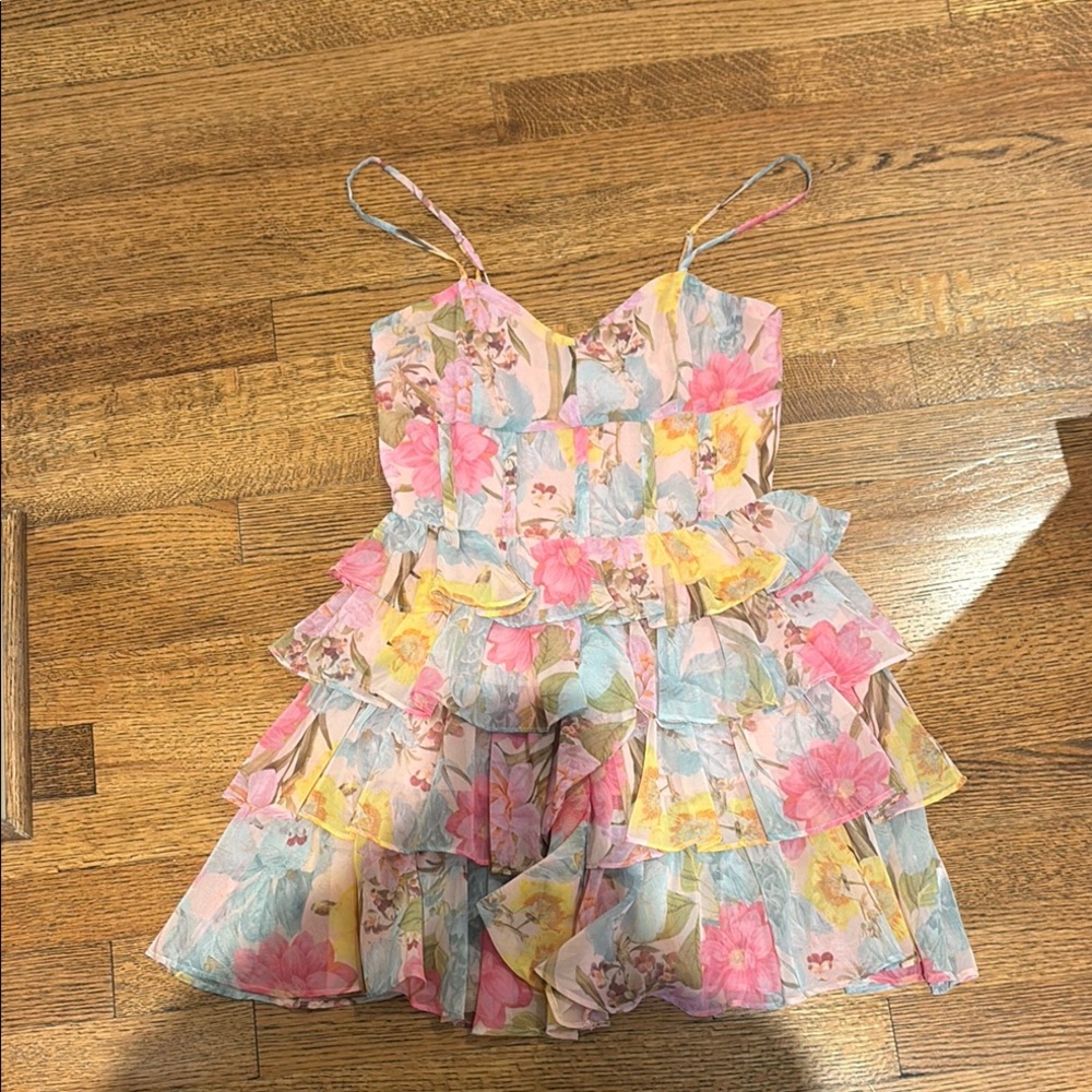 Olivaceous Pastel Floral Dress